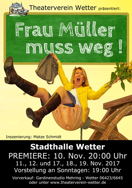 Plakat der Produktion Frau Müller muss weg