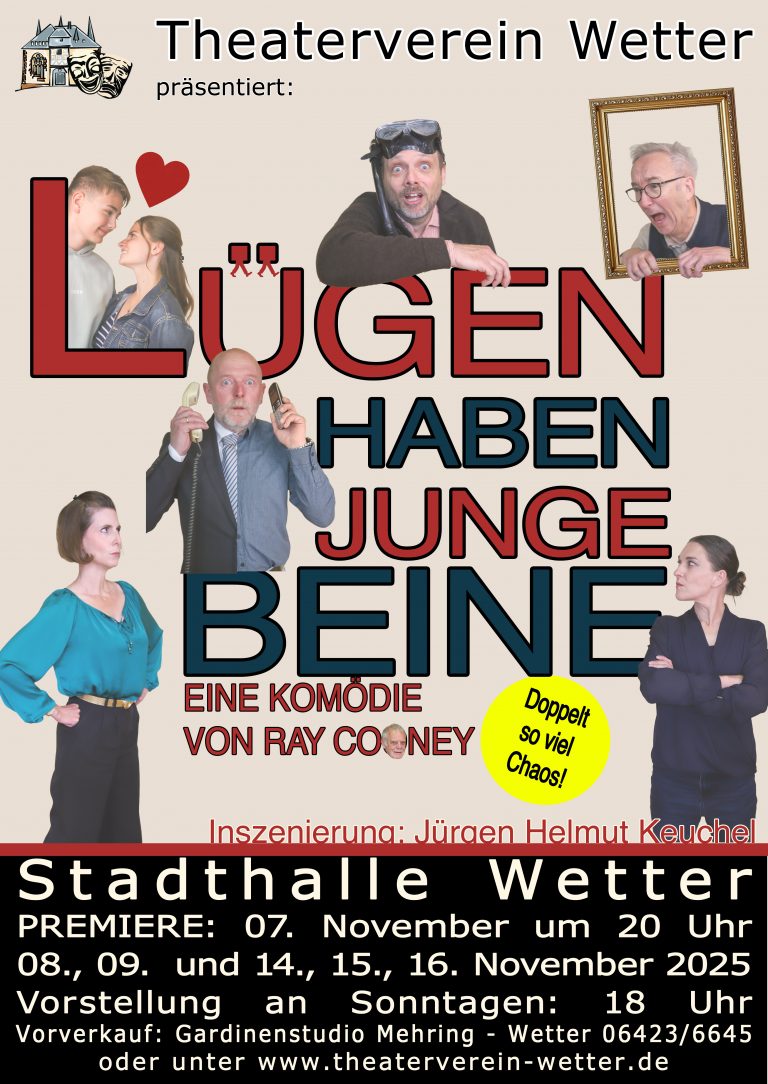 Plakat der Produktion Lügen haben junge Beine