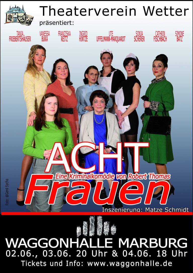 Plakat der Produktion Acht Frauen